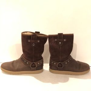 Ugg Australia Short Moto Boot Chocolate Kid Size 4
